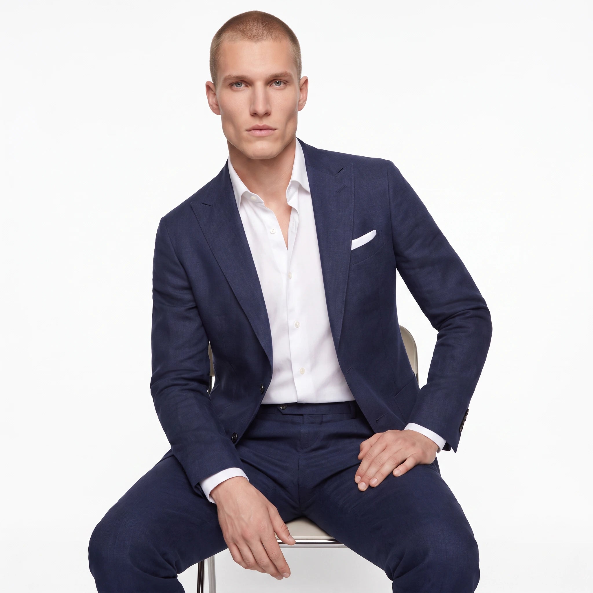 Riviera Linen Suit, Single Breasted