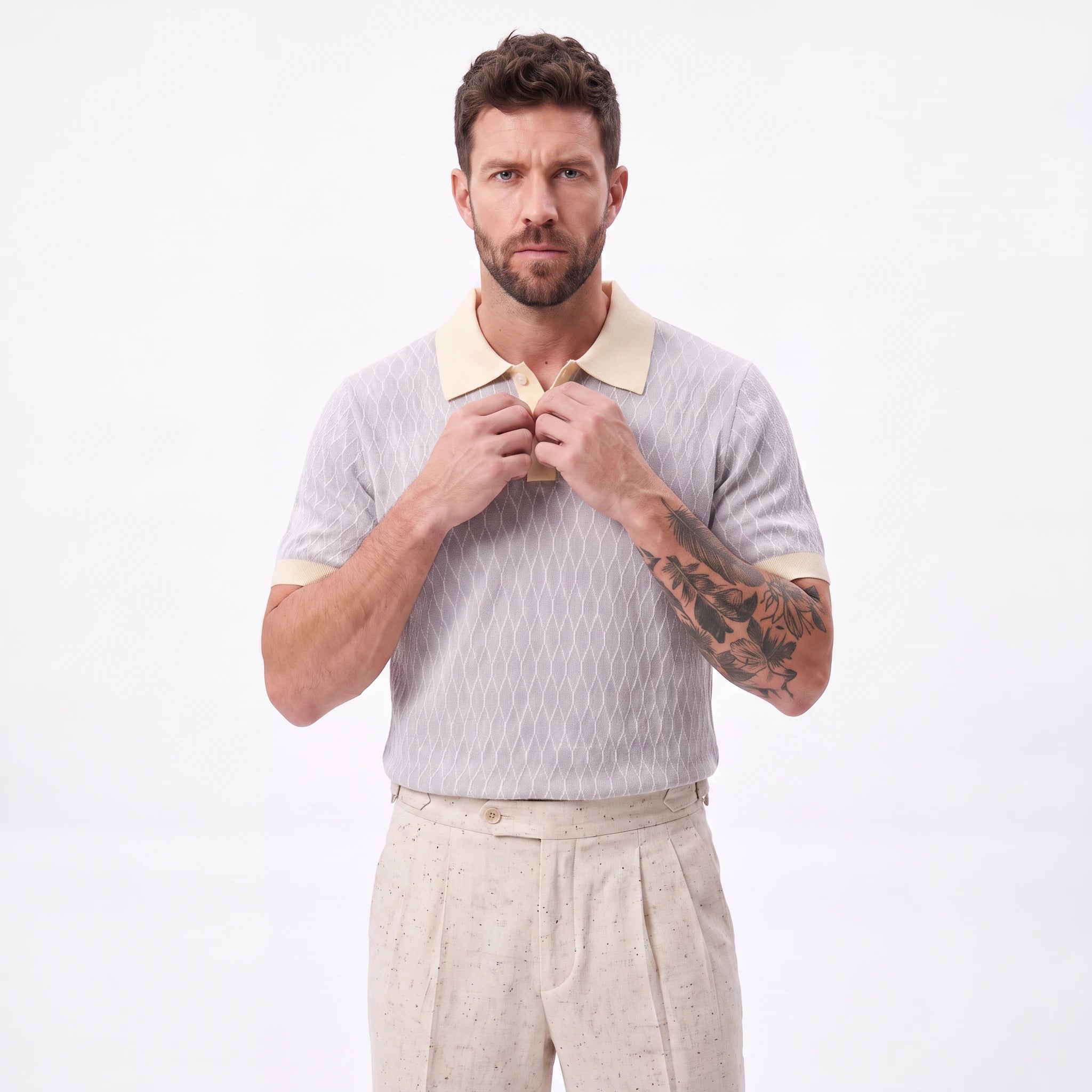 The Astoria Jacquard Knit Polo
