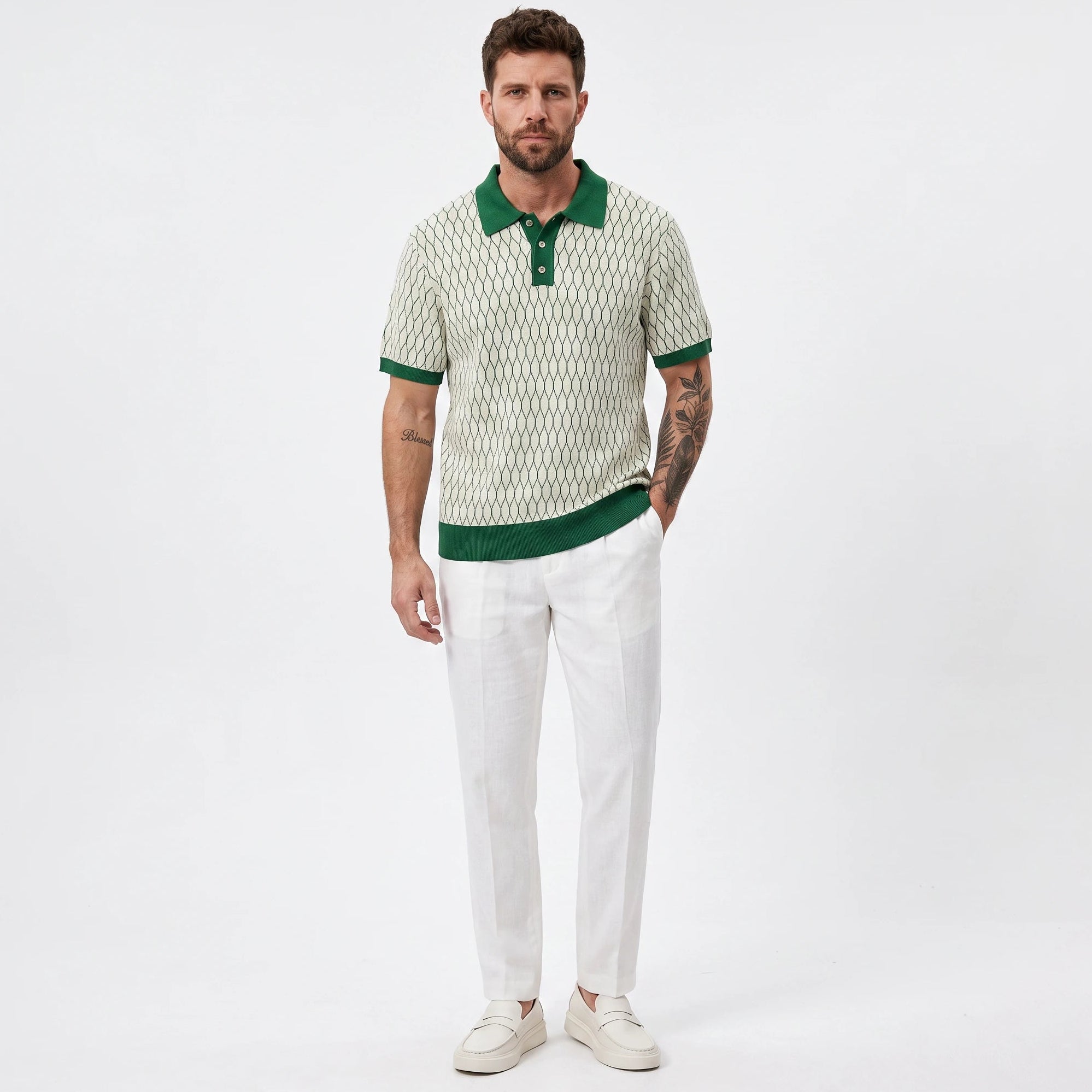 The Astoria Jacquard Knit Polo