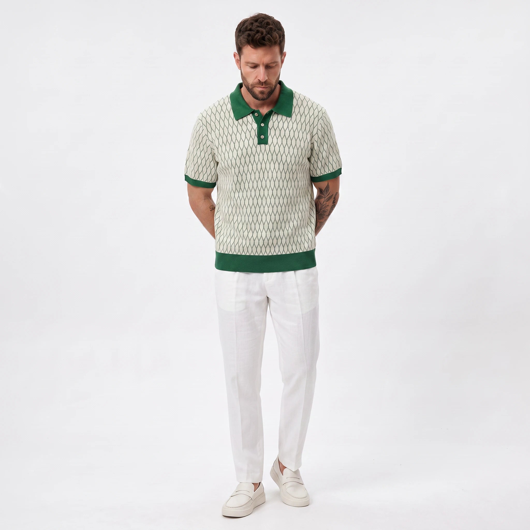 The Astoria Jacquard Knit Polo