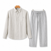 Khaki Long Sleeve Shirt + Grey Trouser