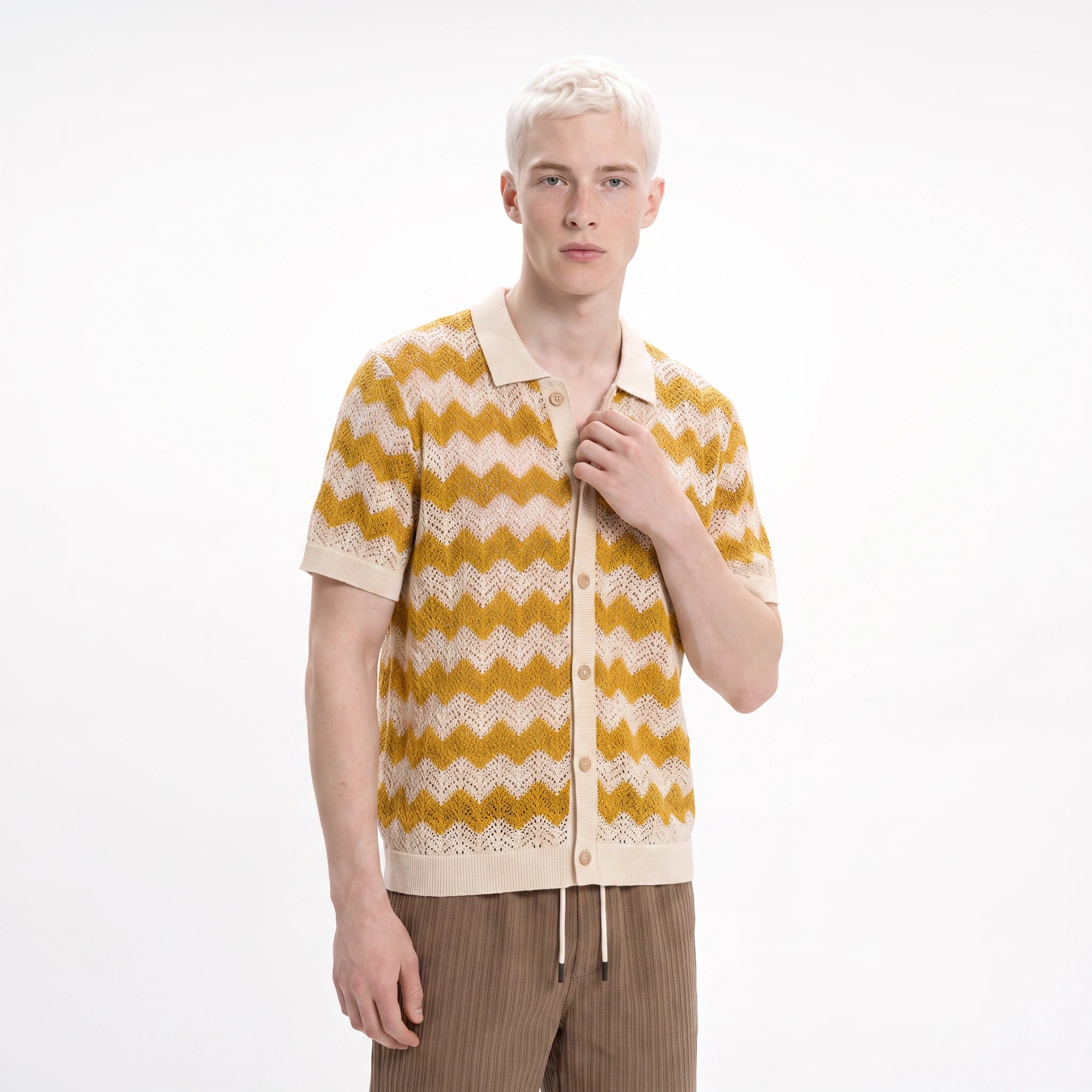 Mizzoni Knitted Button Down Polo
