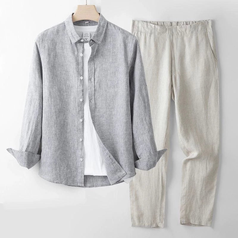 Old Money Long Sleeve Linen Combo