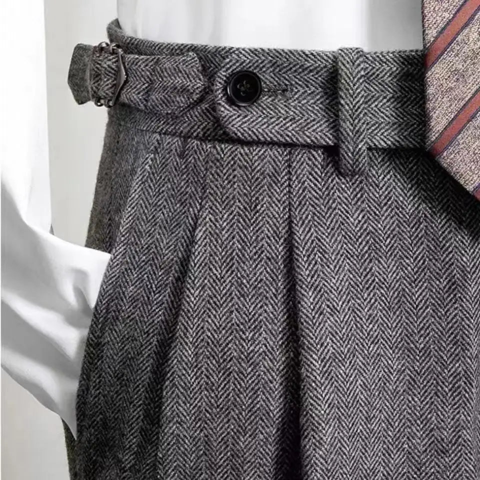Borallay Herringbond Tweed Trouser