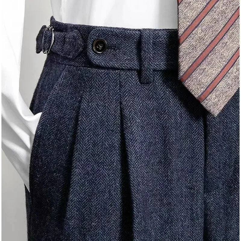 Borallay Herringbond Tweed Trouser