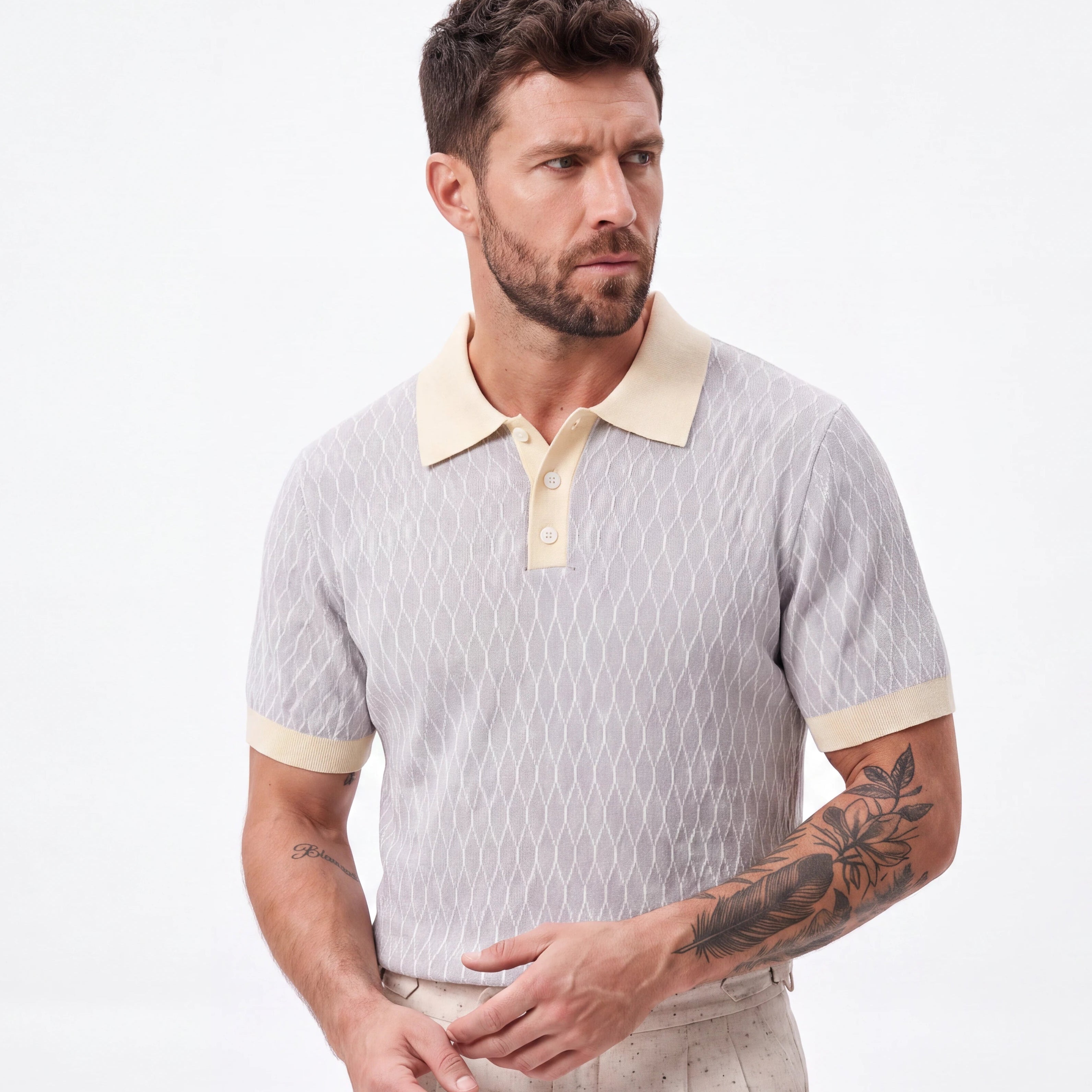 The Astoria Jacquard Knit Polo