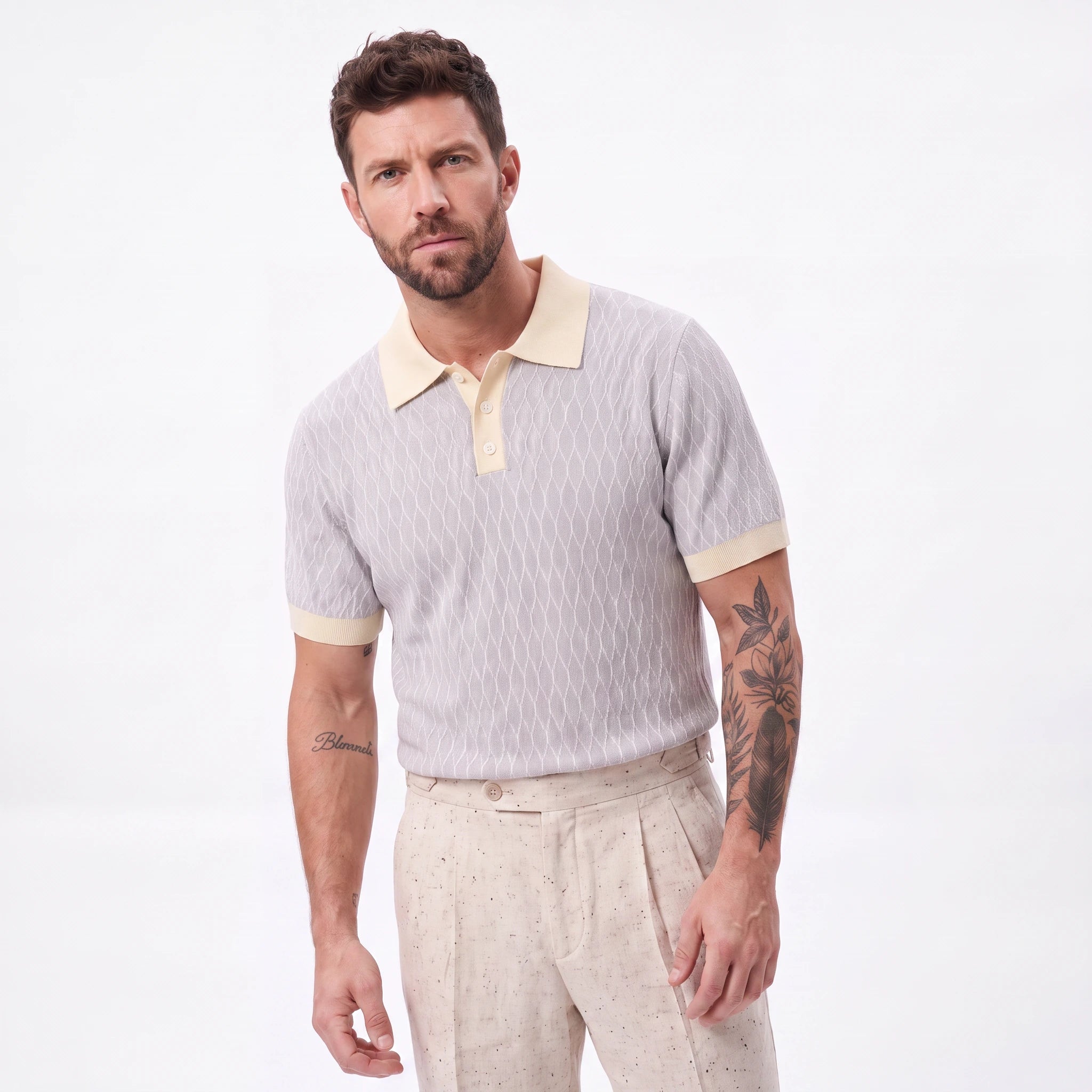 The Astoria Jacquard Knit Polo