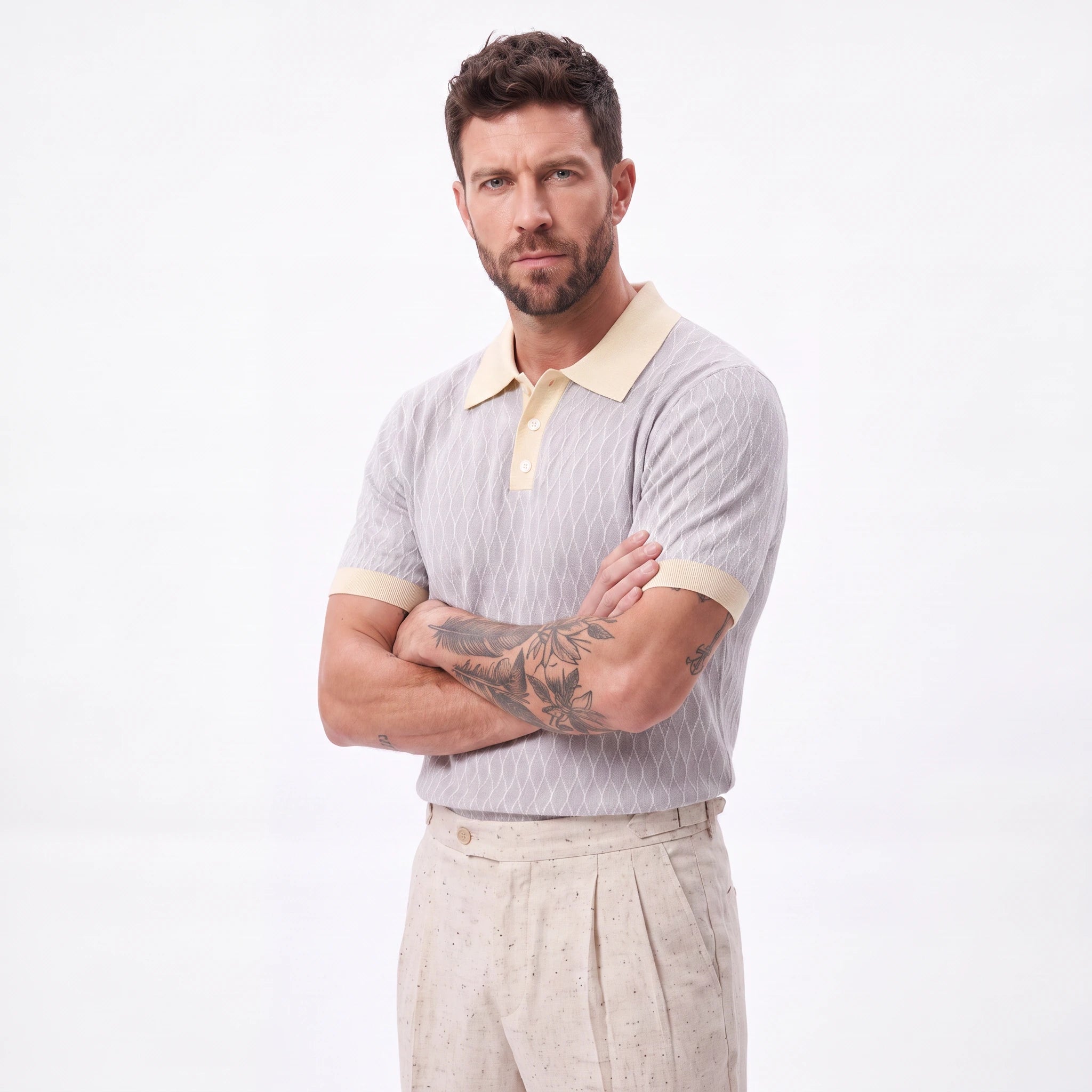 The Astoria Jacquard Knit Polo