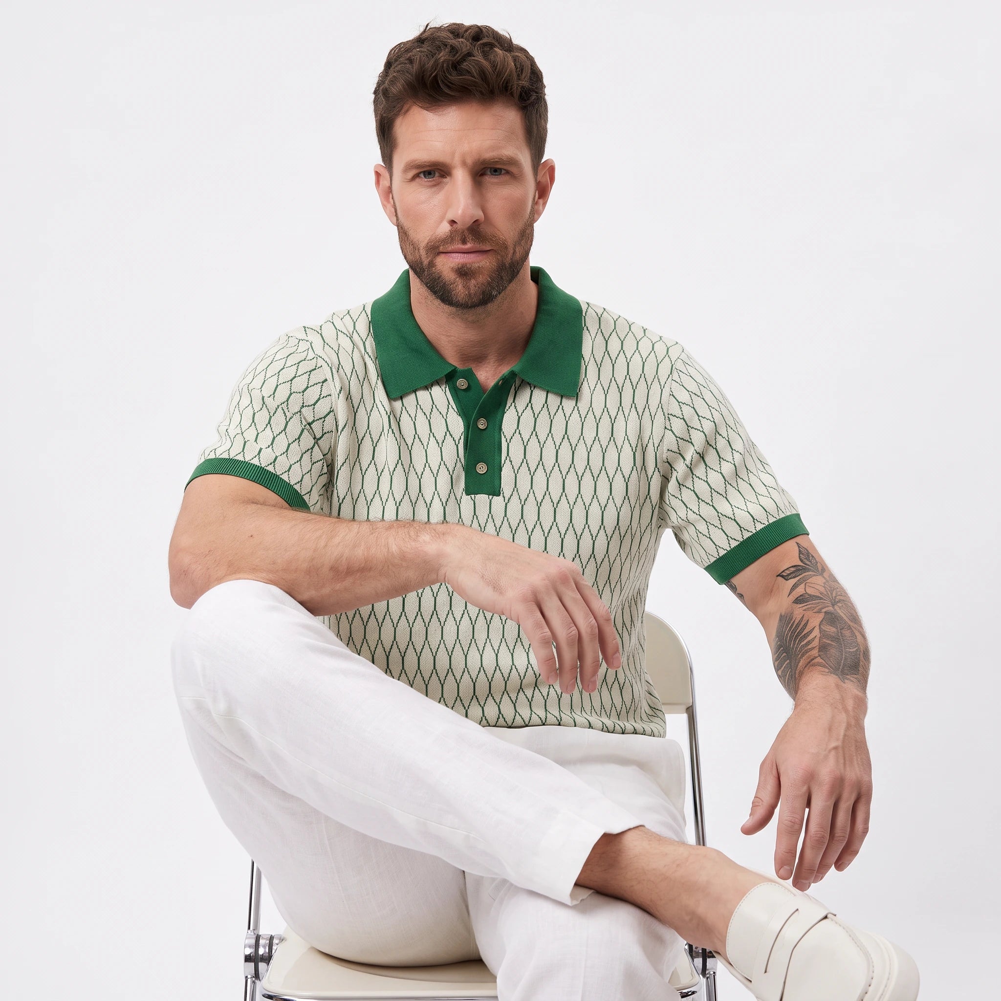 The Astoria Jacquard Knit Polo